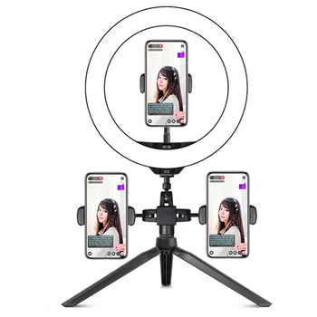 

10 Inch LED Ring Light Lamp Selfie Camera Phone Studio Tripod Stand Dimmable Adjustable Angle DU55