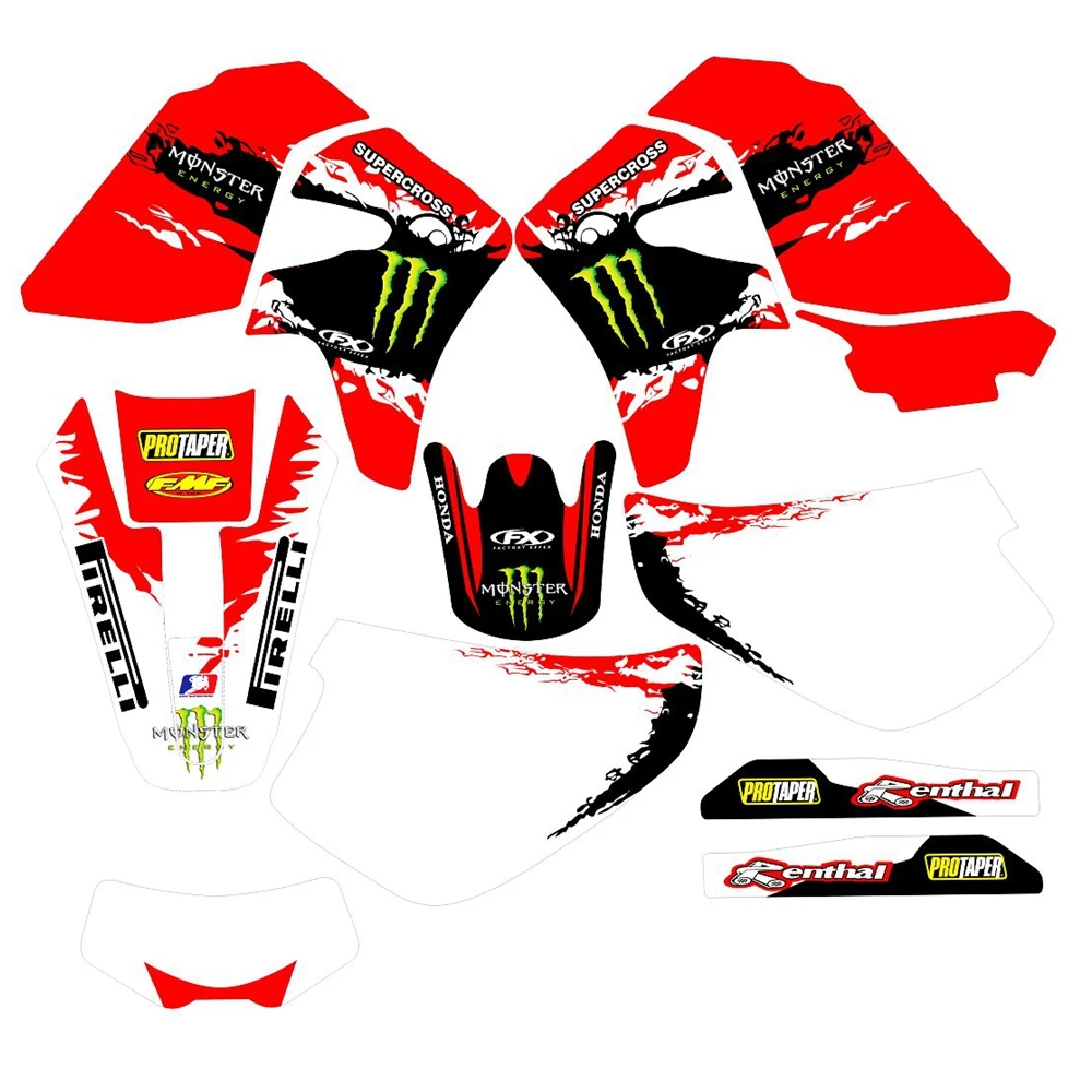

New Full Graphics Decals Stickers Custom Number Name 3M Bright Stickers Waterproof For HONDA XR650R