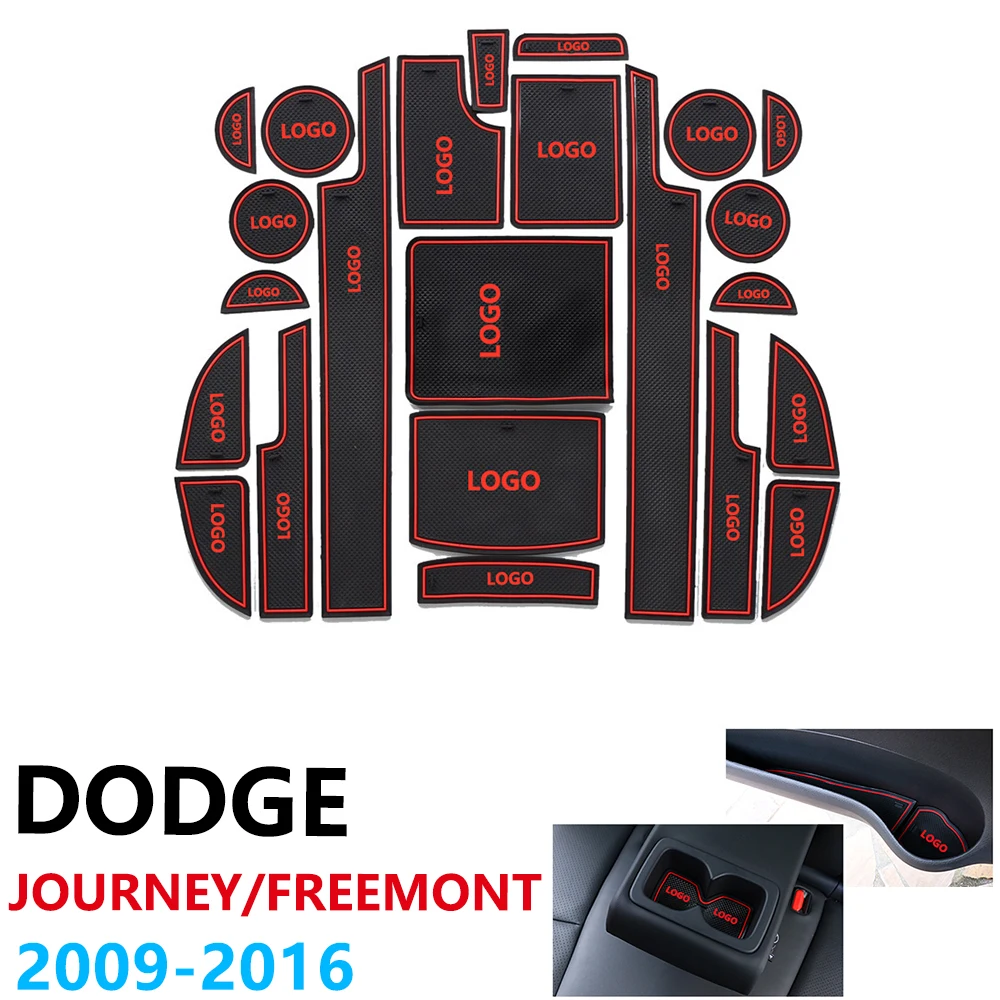 

Anti-Slip Rubber Cup Cushion Door Groove Mat for Dodge Journey JC Fiat Freemont SRT R/T 2009~2016 2015 Accessories mat for phone