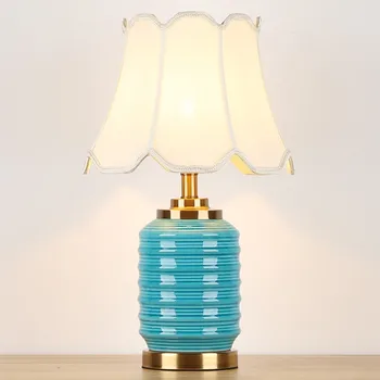 

Jingdezhen New Chinese-Style Ceramic Table Lamp Iron Bedroom Bedside Lamp Living Room Study Chinese Style Vase Factory Wholesale