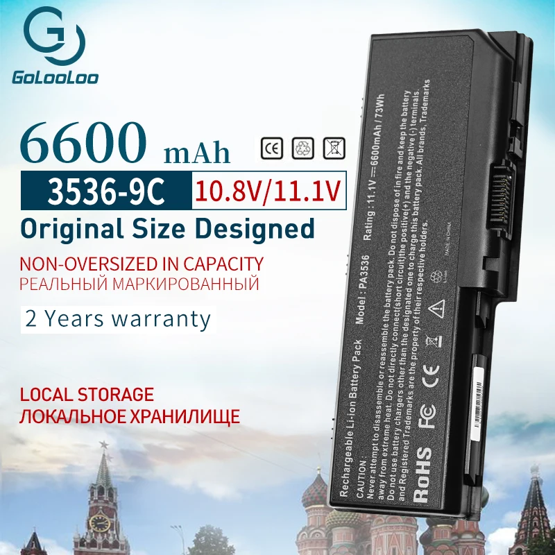 

11.1v 6600mAh Laptop Battery for Toshiba PA3536U-1BRS PA3537U-1BAS PA3537U-1BRS PABAS100 PABAS101 Equium L350 P200D L350D P200