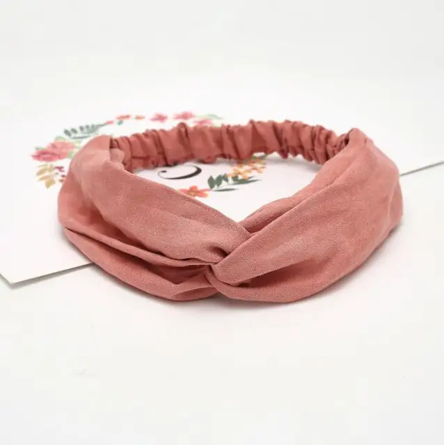 2021 Women Solid Headband Turban Elastic Headwear Head Wrap Women Hair Accessories for Women Striped Hair Bands pink1
