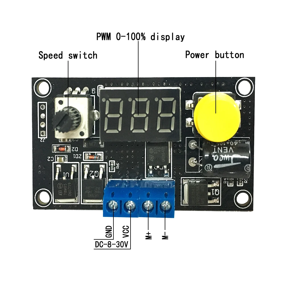 DC 6-30 в 12 В 24 в MAX 8A регулируемый светодиодный цифровой дисплей мотор контроллер скорости ШИМ 16 кГц DC регулятор управления двигателем модуль переключателя