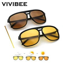 VIVIBEE, мужские фотохромные солнцезащитные очки ночного видения, меняющие цвет, желтые большие солнцезащитные очки, большие поляризованные очки VIVIBEE, мужские фотохромные солнцезащитные очки ночного видения, меняющие цвет, желтые большие солнцезащитные очки, большие поляризованные очки