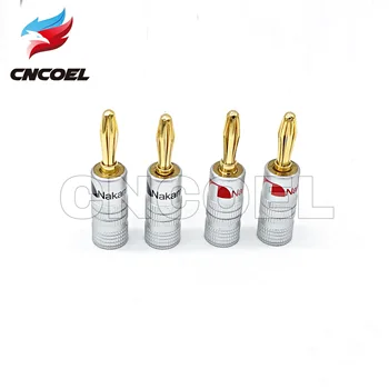 

4pcs Banana Connector 4mm Copper Gold-plated Banana Connector with Screw Locks For Audio Jack Speaker Plugs Black&Red