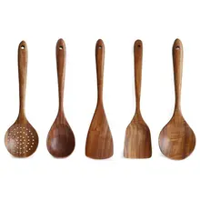 Деревянные кухонные принадлежности, деревянные ложки для приготовления пищи, деревянные ложки для антипригарного
