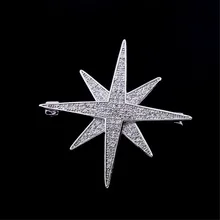 Модная Высококачественная микроинкрустация циркония шестиконечная звезда брошь булавка для воротника булавки броши аксессуары бижутерия
