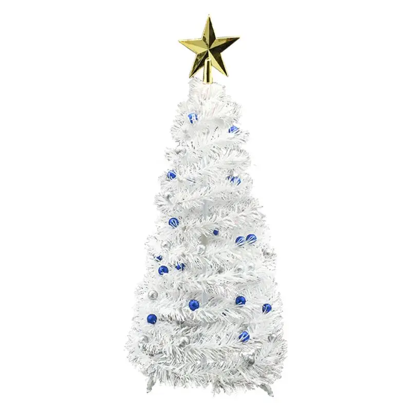 Folding DIY Christmas Tree with Star Ornaments Festive Decorations Indoor