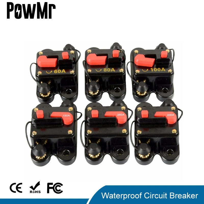 Casa Sistema Solar à Prova Impermeável Água Disjuntor Reconjunto Fusível Inversor 60a 80a 100a 150a 200a 250a 300a 12v 24v dc