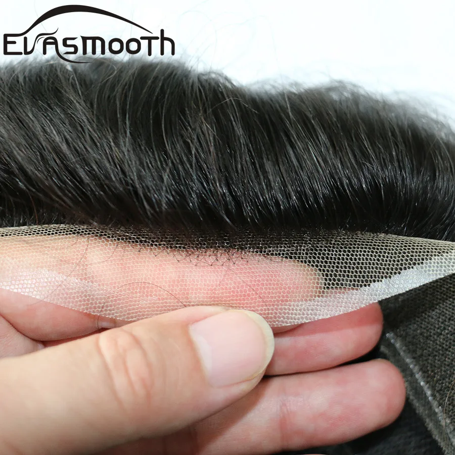 Lace Men Wig Thin Pu & Front Lace Men Toupee 100 Natural Human Hair