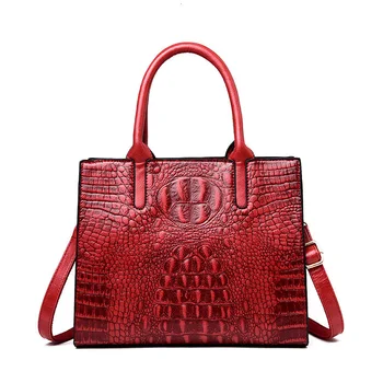 

New Single Shoulder bag Woman Package Ma'am Crocodile Grain luxury handbags women's bags designer genuine leather the for purse