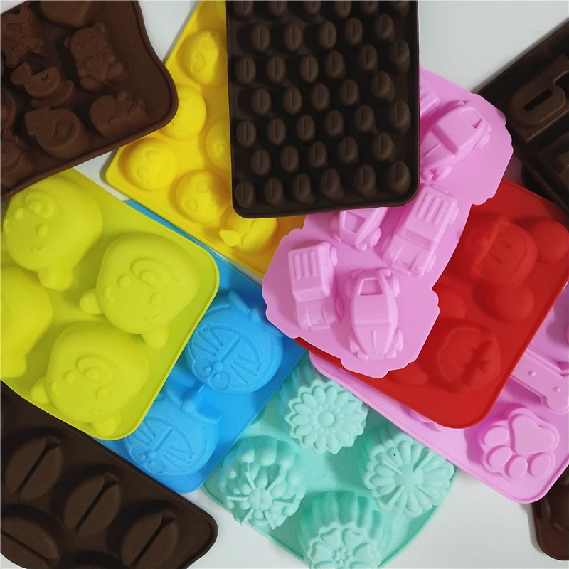 40 шт различные силиконовые формы в Форма для кексов муссов формочка для шоколада для мыла цветок мультфильм различные формы помадки украшения