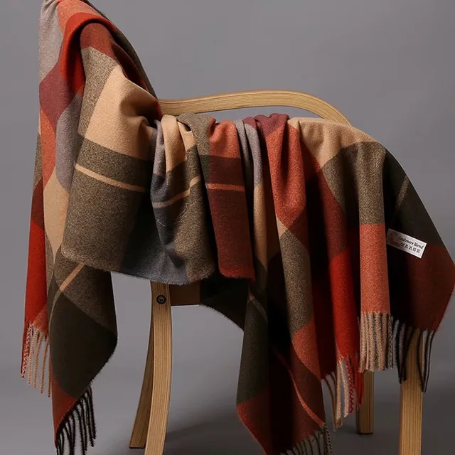 Stay warm in style with the 200*70cm Autumn Winter Warm Cashmere Scarf