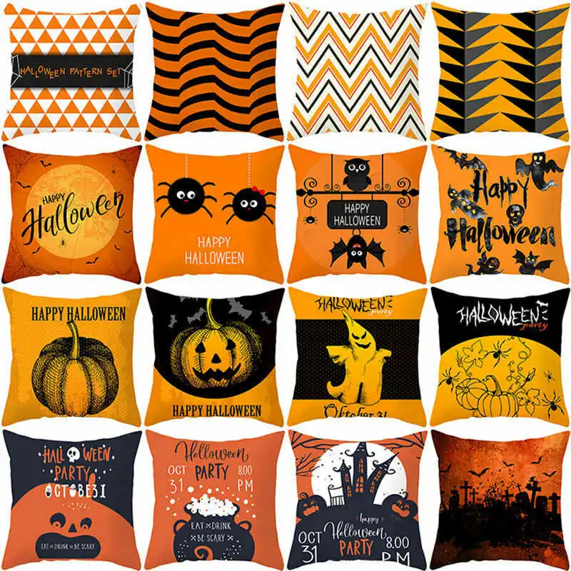 

Halloween Pillowcase Pumpkin Pillow Case Throw Cushion Cover Home Decor Supplies