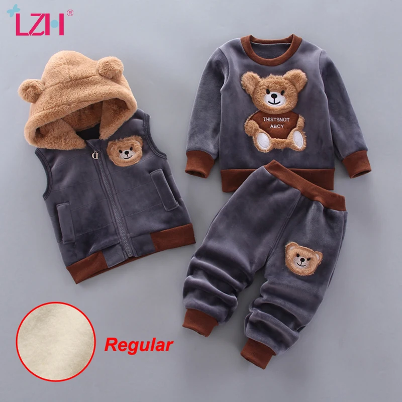 LZH Children Clothing 2021 Autumn Winter Toddler Boys Clothes Christmas Costume Outfit