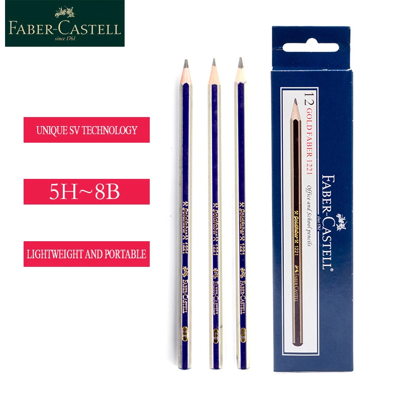 Faber Castell 12 шт высокое качество древесины эскиз и набор карандашей для рисования 5H 4H 3H 2H HB B 2B 3B 4B 5B 6B 7B 8B художественных 1221
