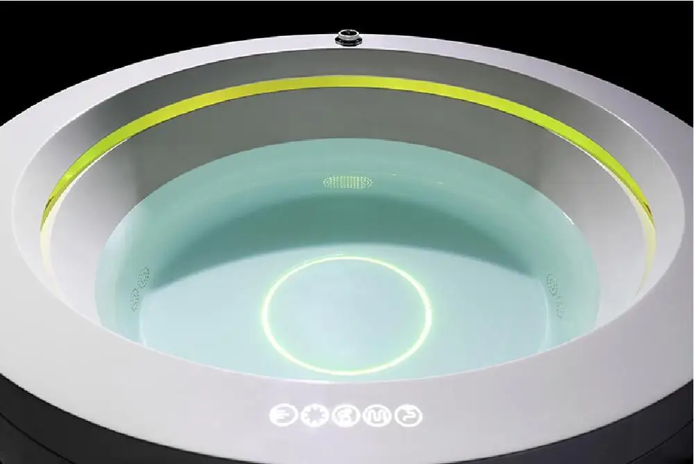 1550mm Round Surfing Fiberglass Seamless Joint whirlpool Intelligent Bathtub Acrylic Hydromassage Waterfall Tub W001