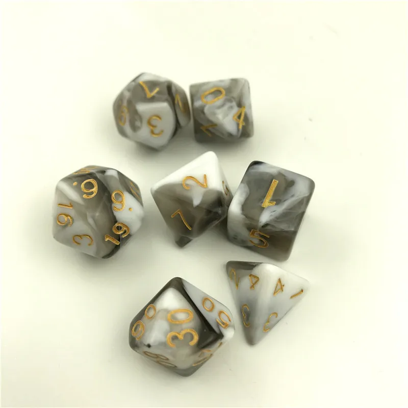 

7PCS Polyhedron Dice Acrylic Digital Number Game Dice for Board Board Game