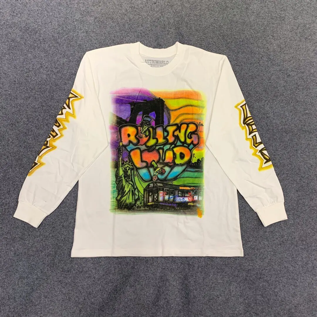 Трэвиса Скотта ASTROWORLD Футболка Мужская Женская граффити кактус Джек Роллинг громкий длинный рукав xxxtentacion ASTROWORLD 3D футболки