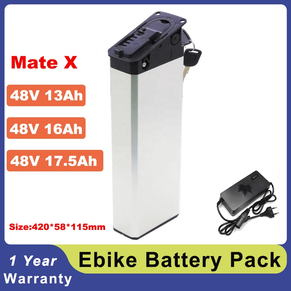 Electric Folding Ebike Battery Pack 48V 13Ah 14.5Ah 17.5Ah Replace Mate X ION Fat Tire Bike Hidden Lithium Batteries 750W 1000W | Спорт и