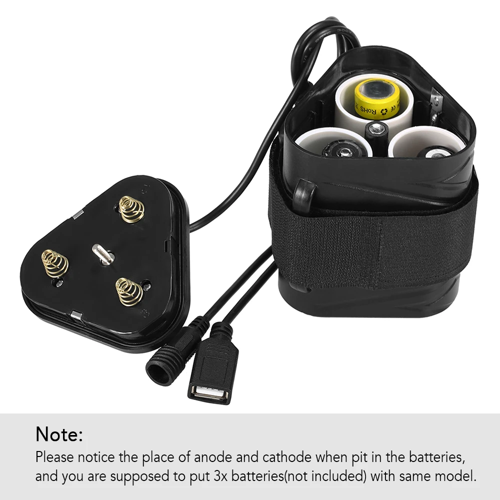 

12V/5V Battery Case Removable Charger Battery Box Holder Dual Interface Fit 18650 / 32650/ Tube Covered 26650