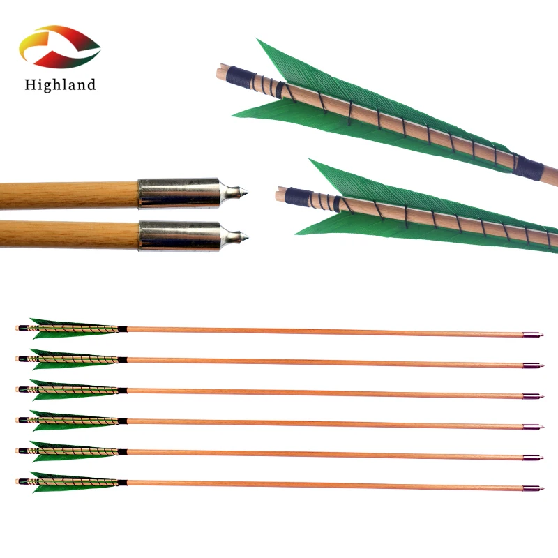 315-inch-20-70lb-wooden-arrows-5-real-feather-blue-green-red-recurve-bow-traditional-archery-hunting-handmade-wooden-arrows