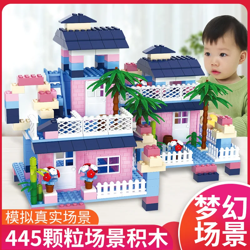 

Small Particles Castle Scene Assembly Building Blocks Children's Puzzle Pieces Toys Boys And Girls Building Blocks