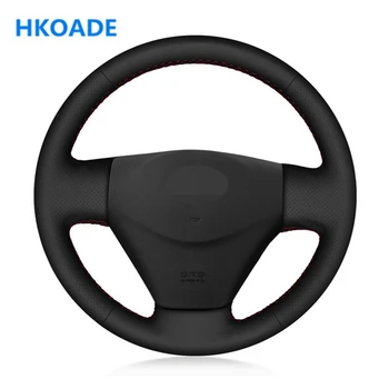 

DIY Black Artificial Leather Hand-stitched Car Steering Wheel Cover For Hyundai Getz (Facelift) 2005-2011 Accent 2006-2011 Kia R