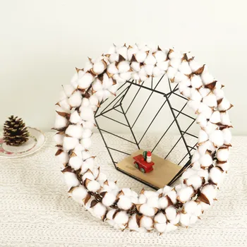 

Cotton Stems Wreath With Full White Cotton For Front Door Wall Wedding Decor Wreath Farmhouse Decor Рождественский Венок 20