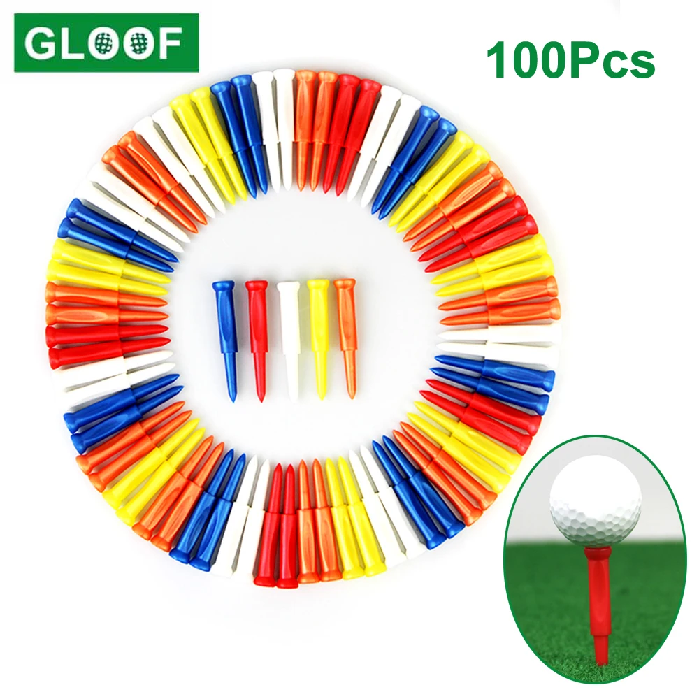 

100Pcs=10Set 70mm Fluorescent Plastic Golf Tee Tees Holder Driving Range Hitting Trainer Club Night Playing Golf Accessories