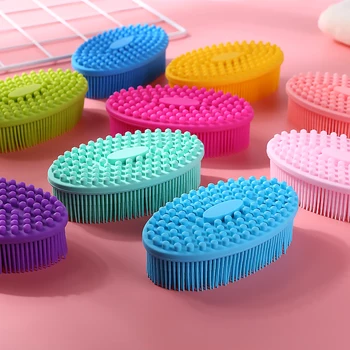 

Baby Bath Brush Soft Silicone Exfoliating Shampoo Brush Shower Scrubber Baby Bath Brushes Massage Wash Pad Silicone