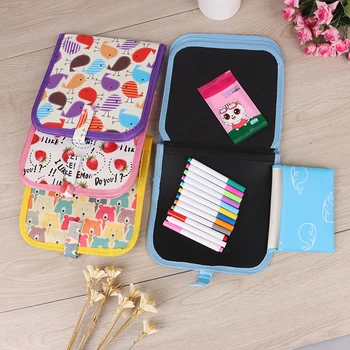 

PVC Portable Soft Chalk Board Drawing Toy Learning With 12 pcs Water Chalk