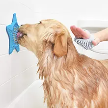 Nowe zwierzęta prysznic lizać Pad małych zwierząt mata silikonowa lizanie z przyssawką pies kąpiel rozproszenie zabawki niebieskie akcesoria do kąpieli tanie tanio faroot CN (pochodzenie) Other Zabawki do gryzienia