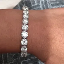 Vecalon Теннисный браслет 8 мм AAAAA Циркон Cz Белый Желтый Золотой заполненный юбилей браслеты для женщин мужчин хип-хоп вечерние ювелирные изделия