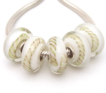 

JGWGT 1125 5X 100% Authenticity S925 Sterling Silver Beads Murano Glass beads Fit European Charms Bracelet diy jewelry Lampwork