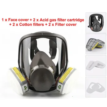 

7 In 1 Full Face Chemical Spray Painting Anti-Fog Vapour Gas Ventilator 6800 Respirators & Face Masks