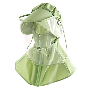 

Face Shield Removable Protective Hat Cap Anti Saliva Anti Spitting Anti Pollution Windproof Dustproof Anti-UV Sun Hat