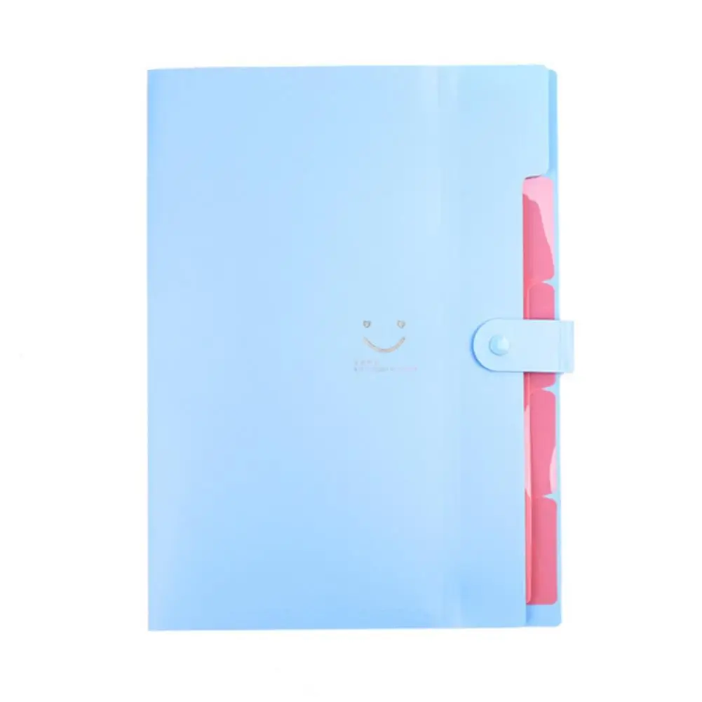 Горячая канцелярская сумка 5 слоев A4 бумажная папка для документов папка поставка прочный портфель ПВХ-Сумка для документов папка для файлов - Цвет: Blue