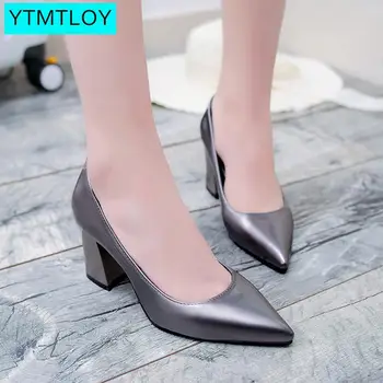 

2019 Women Shoes Pointed Toe Pumps Red gold silver blue black 7CM High Heels Boat Shoes Wedding Shoes Shallow Sexy fashion