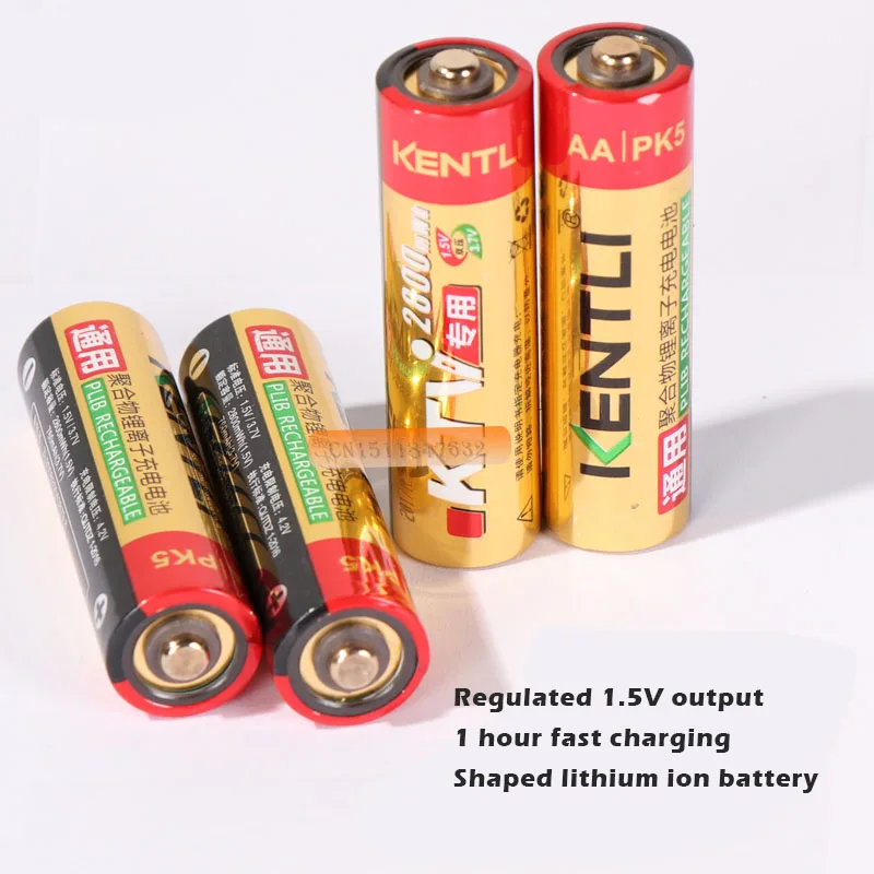 Мощный и лучший 4 шт. перезаряжаемые литий ионные батареи KENTLI 1 5 V AA PK5 2800mWh батарея +