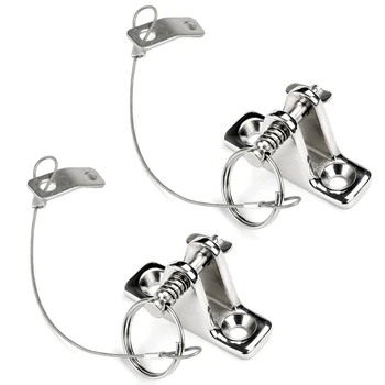 

2Pcs Boat Bimini Top Deck Hinge with Quick Release Pins with Screws Marine Hardware Stainless Steel