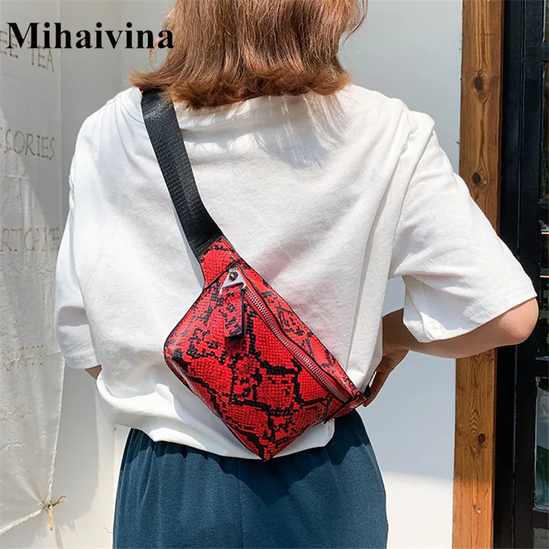 Mihaiwin Женская поясная сумка кожаная поясная сумка PU Женская поясная сумка серпантин нагрудные сумки банан поясные сумки Сумка для телефона маленький карман