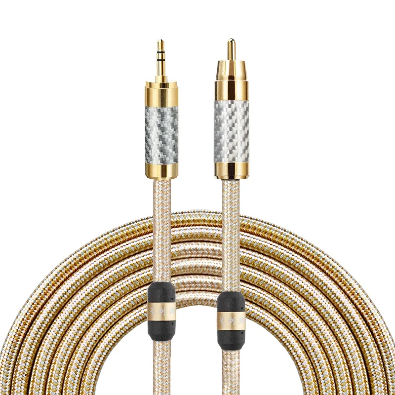 HIFI Mini Jack 3 5mm to RCA Audio Cable for Mobile Phone Headphone Latop TV DVD Amplifier Soundbox Silver plated Cable
