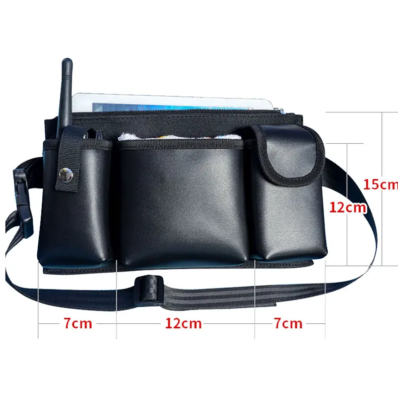 Pochette De Ceinture Pour Serveur/restauration - 3 Poches, Toile Cordura Déperlante - Pour Carnet, Stylos, Tickets - Lot De 1