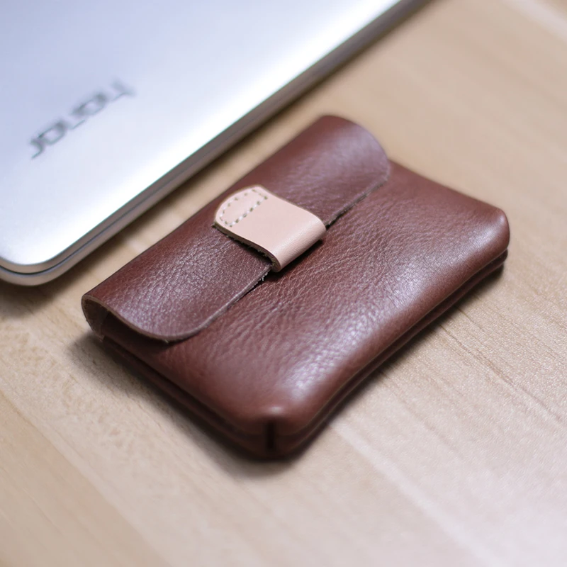Compact Genuine Leather Coin Purse - Soft Mini Wallet