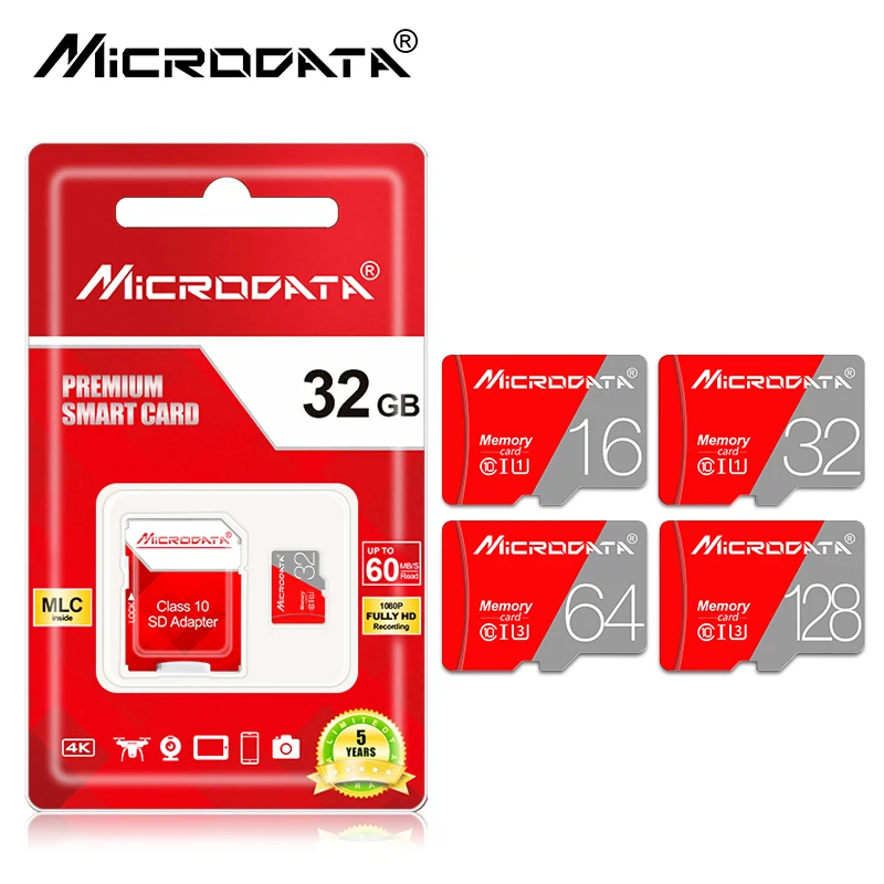 2019 оптовая продажа красная карта micro sd 16 ГБ 32 64 128 Гб microsd SDXC/SDHC class 10 памяти cartao de