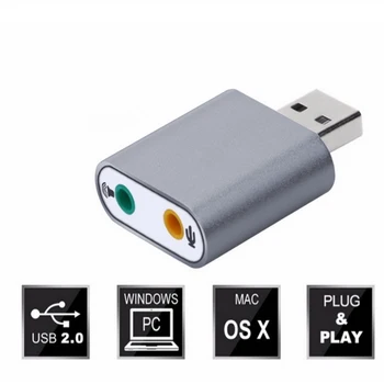

1pcs Mini Audio Sound Card Adpater External USB 2.0 7.1 CH Virtual Audio Sound Card Adapter Converter for Notebook
