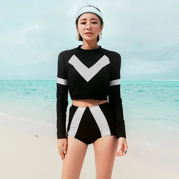 

Swimwear Swiming Suit Women Rushguard Swimsuit Woman Diving Shirt Covering Korean Ins Long Sleeve Skirt Pants Solid