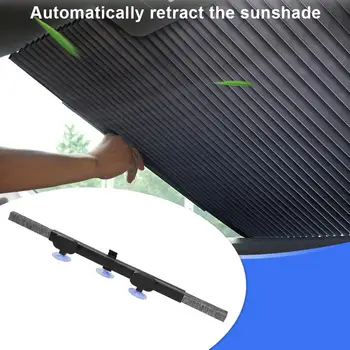 

Folding Car Windshield Curtain Retractable Car Sunshade Cover Reflective Film Curtains Anti-UV Sun Shade Car Windshield Curtain
