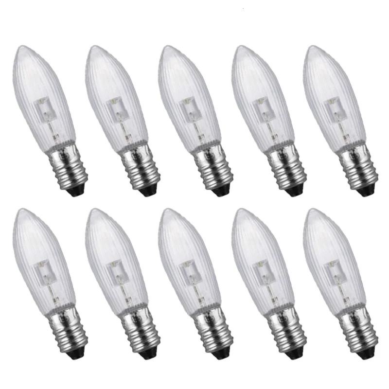 10pcs/pack E10 Led Candle Light Replacement Lamp Bulbs For Light Chains